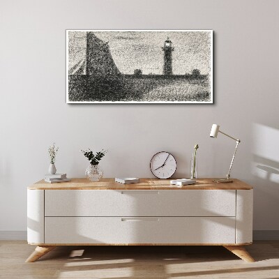 Bild auf leinwand Leuchtturm in monochromer Umgebung
