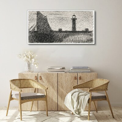 Bild auf leinwand Leuchtturm in monochromer Umgebung