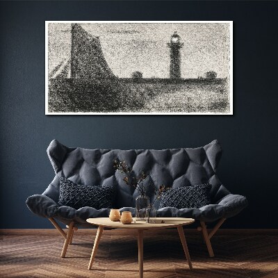 Bild auf leinwand Leuchtturm in monochromer Umgebung