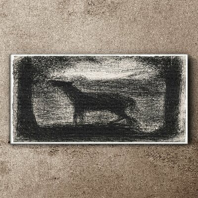 Foto auf leinwand Schatten eines Pferdes im Wald