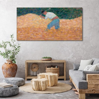 Foto auf leinwand Landwirt bei der Feldarbeit
