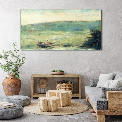 Foto leinwand Eine friedliche Landschaft in Pastelltönen