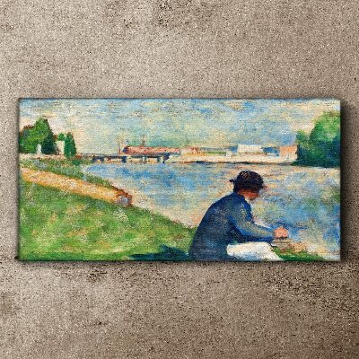 Foto auf leinwand Eine friedliche Landschaft am Fluss