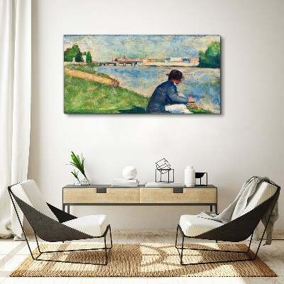 Foto auf leinwand Eine friedliche Landschaft am Fluss