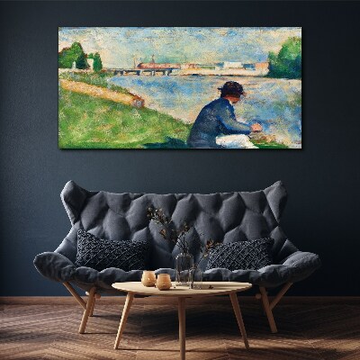 Foto auf leinwand Eine friedliche Landschaft am Fluss