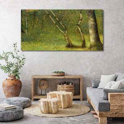 Foto leinwand Grüner Wald im Sonnenlicht