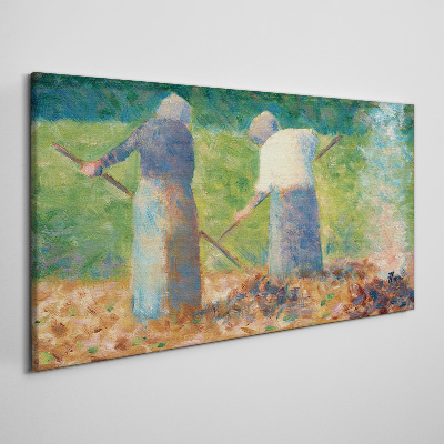Leinwandbild Frauen bei der Gartenarbeit