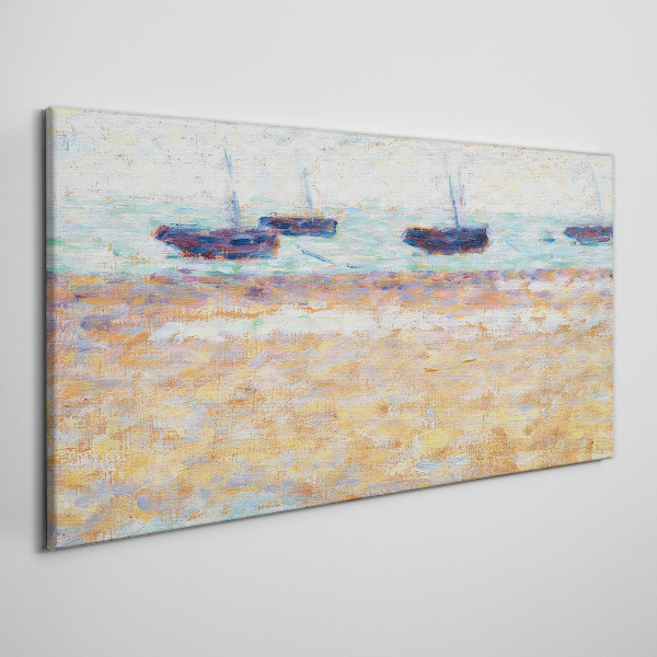 Foto auf leinwand Ein friedlicher Hafen in Pastellfarben