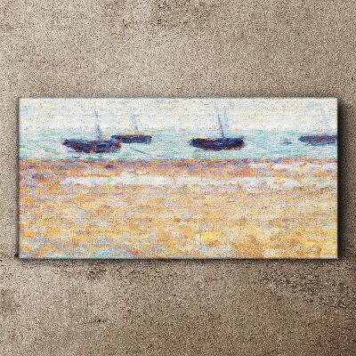 Foto auf leinwand Ein friedlicher Hafen in Pastellfarben
