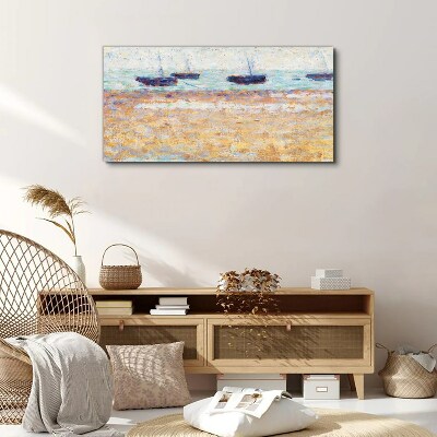 Foto auf leinwand Ein friedlicher Hafen in Pastellfarben