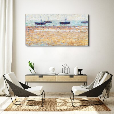 Foto auf leinwand Ein friedlicher Hafen in Pastellfarben