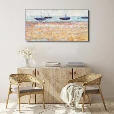 Foto auf leinwand Ein friedlicher Hafen in Pastellfarben