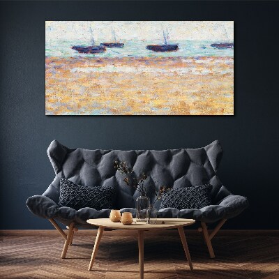 Foto auf leinwand Ein friedlicher Hafen in Pastellfarben