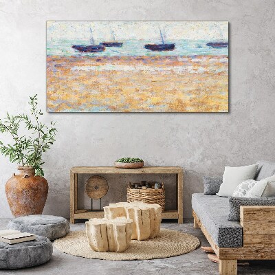 Foto auf leinwand Ein friedlicher Hafen in Pastellfarben
