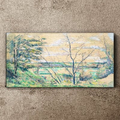 Foto auf leinwand Eine friedliche Landschaft mit Bäumen