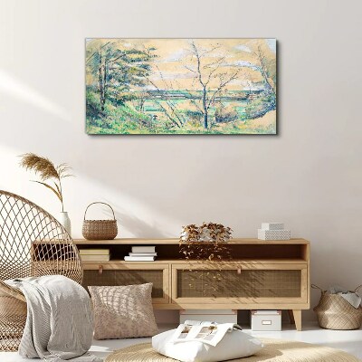 Foto auf leinwand Eine friedliche Landschaft mit Bäumen