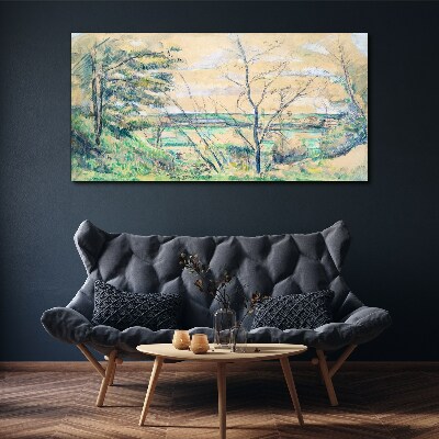 Foto auf leinwand Eine friedliche Landschaft mit Bäumen