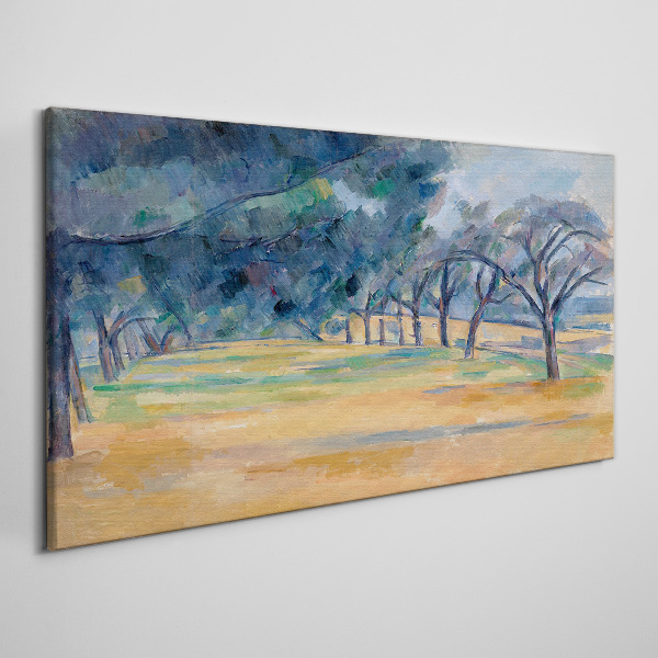 Foto auf leinwand Eine friedliche Landschaft mit Bäumen