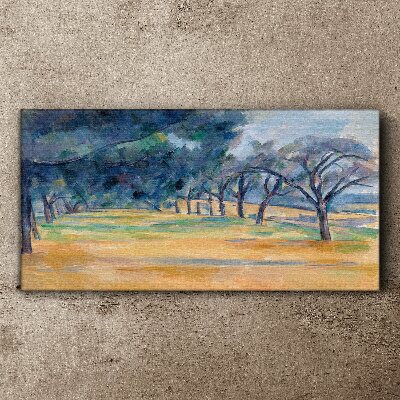 Foto auf leinwand Eine friedliche Landschaft mit Bäumen