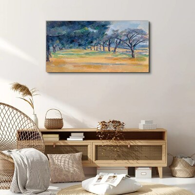 Foto auf leinwand Eine friedliche Landschaft mit Bäumen