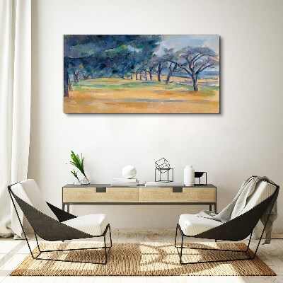 Foto auf leinwand Eine friedliche Landschaft mit Bäumen