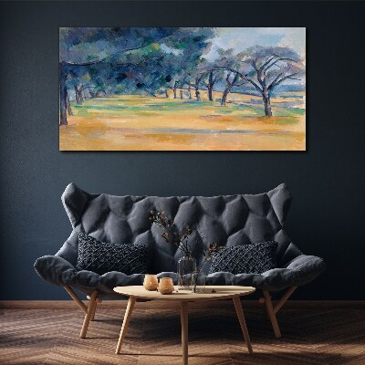 Foto auf leinwand Eine friedliche Landschaft mit Bäumen