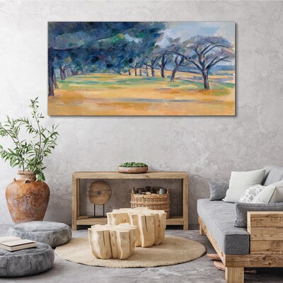 Foto auf leinwand Eine friedliche Landschaft mit Bäumen