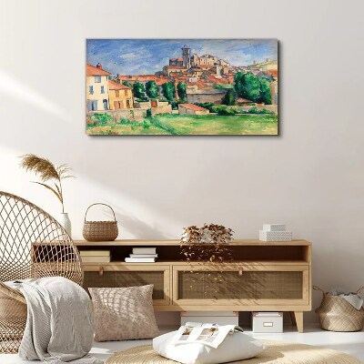Foto leinwand Blick auf die Stadt mit viel Grün