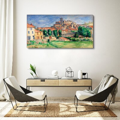 Foto leinwand Blick auf die Stadt mit viel Grün