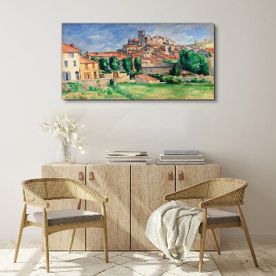 Foto leinwand Blick auf die Stadt mit viel Grün