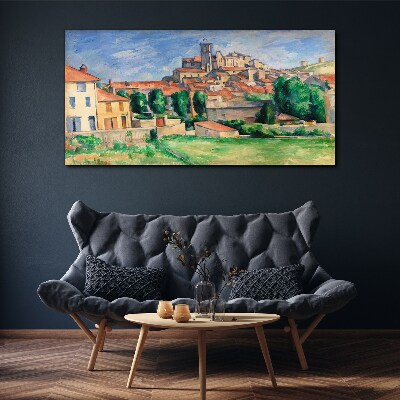 Foto leinwand Blick auf die Stadt mit viel Grün