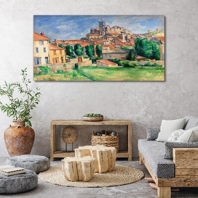 Foto leinwand Blick auf die Stadt mit viel Grün