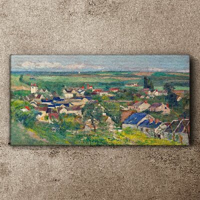 Foto auf leinwand Blick auf das Dorf bei Tageslicht