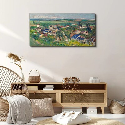 Foto auf leinwand Blick auf das Dorf bei Tageslicht