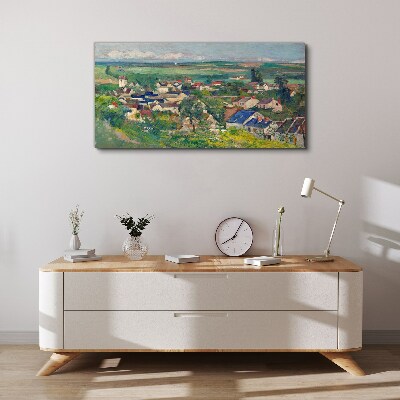 Foto auf leinwand Blick auf das Dorf bei Tageslicht