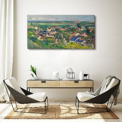 Foto auf leinwand Blick auf das Dorf bei Tageslicht