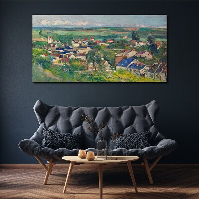 Foto auf leinwand Blick auf das Dorf bei Tageslicht