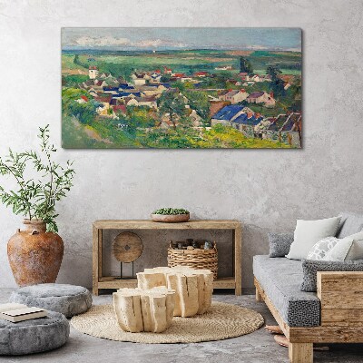 Foto auf leinwand Blick auf das Dorf bei Tageslicht