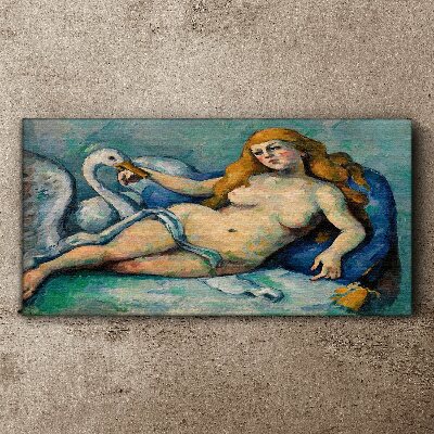 Foto auf leinwand Leda und der Schwan von Paul Cézanne