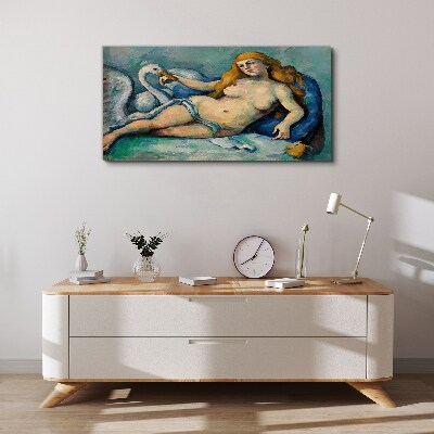 Foto auf leinwand Leda und der Schwan von Paul Cézanne