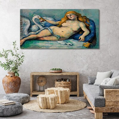 Foto auf leinwand Leda und der Schwan von Paul Cézanne