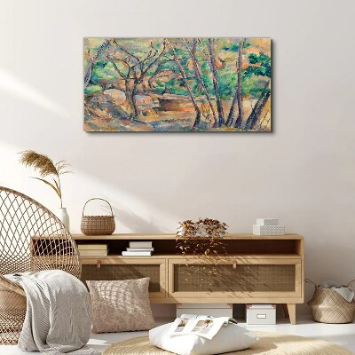 Foto auf leinwand Landschaft zwischen den Bäumen