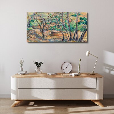 Foto auf leinwand Landschaft zwischen den Bäumen