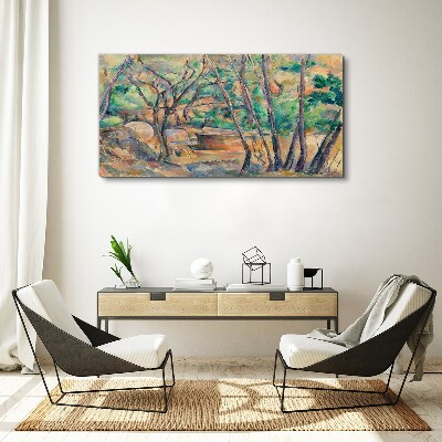 Foto auf leinwand Landschaft zwischen den Bäumen