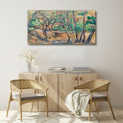 Foto auf leinwand Landschaft zwischen den Bäumen
