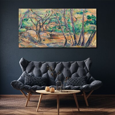 Foto auf leinwand Landschaft zwischen den Bäumen