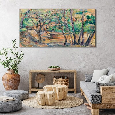 Foto auf leinwand Landschaft zwischen den Bäumen