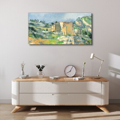 Foto auf leinwand Häuser auf dem Hügel