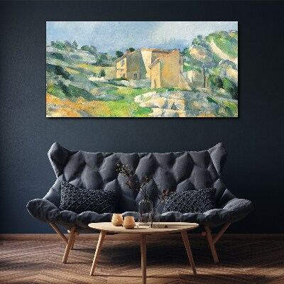 Foto auf leinwand Häuser auf dem Hügel