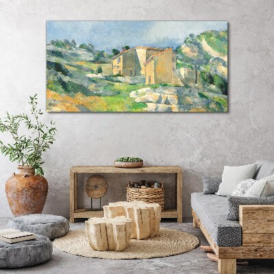Foto auf leinwand Häuser auf dem Hügel